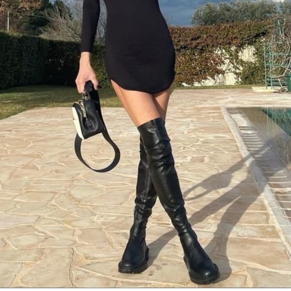 NWT Zara Over the Knee Tall Lug Sole Boots